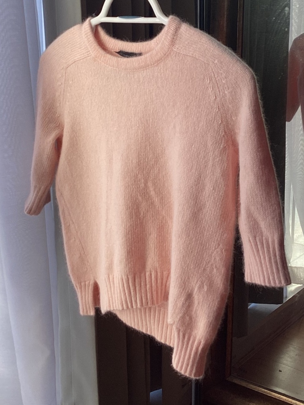 NWOT Topshop Sweater 3/4 sleeves pink Size 2